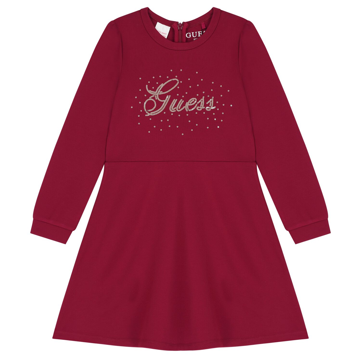 Girls Burgundy Logo Dress, 1, hi-res