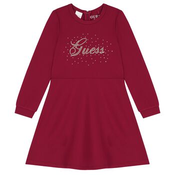 Girls Burgundy Logo Dress