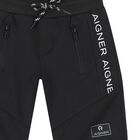 Younger Boys Black Logo Shorts, 1, hi-res
