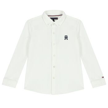 Boys White Logo Shirt