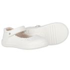 Younger Girls Ivory Faux Leather Shoes, 3, hi-res