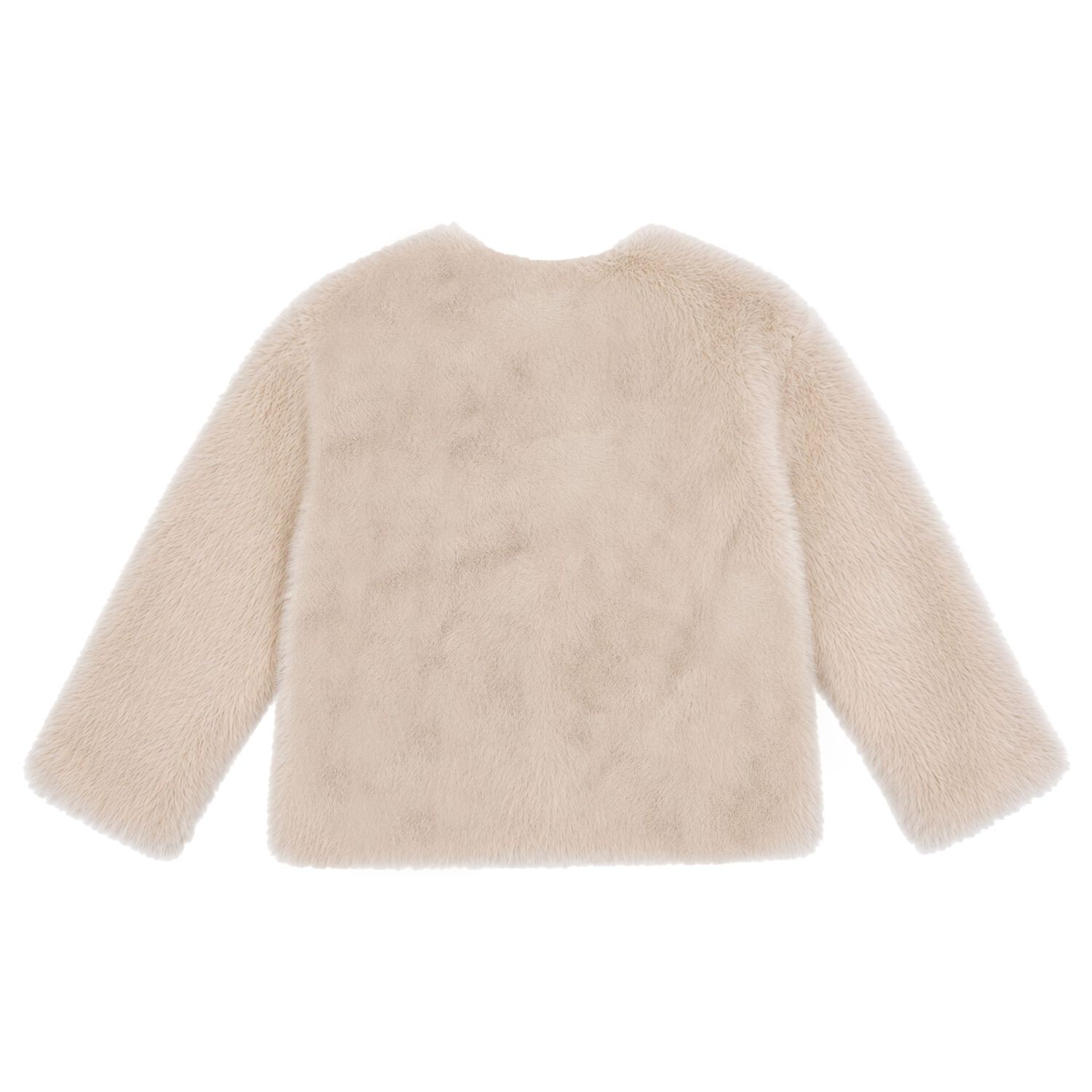 Girls Beige Faux Fur Bow Neve Jacket, 1, hi-res