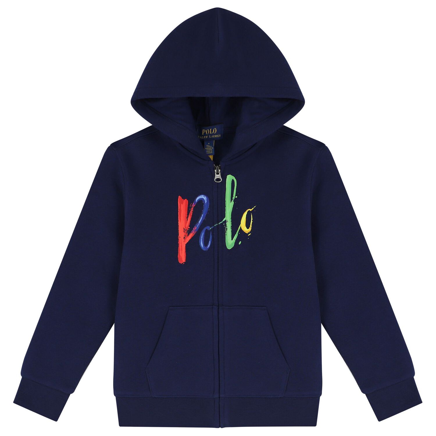 Boys Navy Logo Hooded Zip Up, 1, hi-res image number null