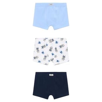 Boys Blue, White & Navy Blue Boxer Shorts ( 3-Pack ) 