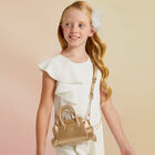 Girls Gold Ruffled Handbag, 1, hi-res