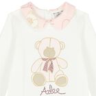 Girls White & Pink Pleated Dress, 1, hi-res