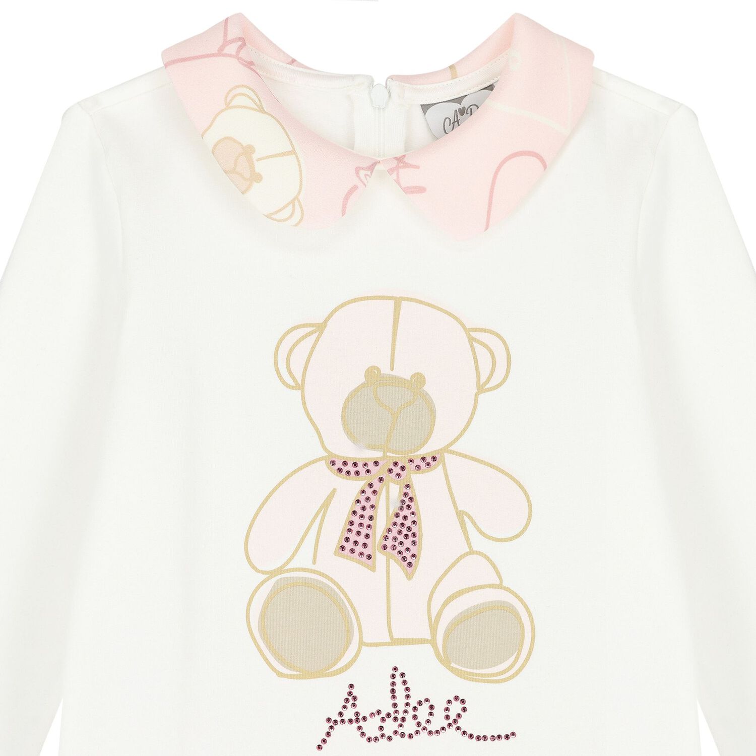 Girls White & Pink Pleated Dress, 1, hi-res image number null