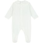 White Teddy Bear Logo Babygrow, 1, hi-res