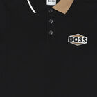 Boys Black Logo Polo Shirt, 1, hi-res