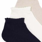 Girls White, Beige & Navy Socks ( 3-Pack ), 1, hi-res
