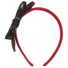 Girls Navy Blue & Red Tartan Headband, 1, hi-res