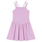 Girls Lilac Ribbed Dress, 1, hi-res