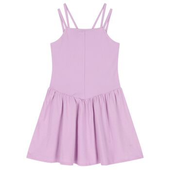 Girls Lilac Ribbed Dress