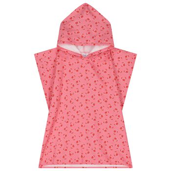 Girls Pink Crab Hooded Towel