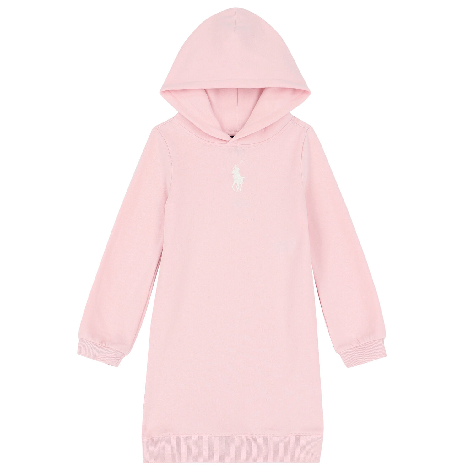Girls Pink Logo Hooded Dress, 1, hi-res image number null