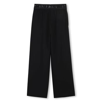 Girls Black Logo Trousers