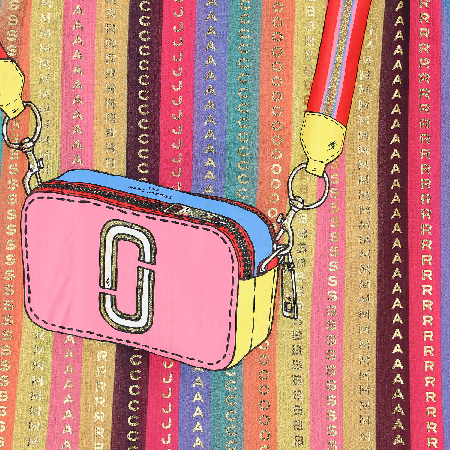 Girls Pink & Gold Logo Bag Dress, 1, hi-res