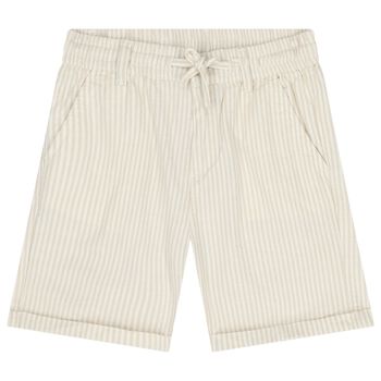 Boys Ivory & Beige Striped Shorts
