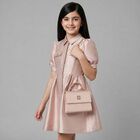 Girls Pink Satin Handbag, 1, hi-res