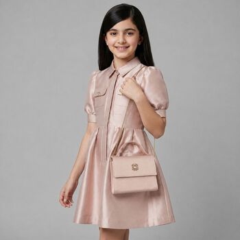 Girls Pink Satin Handbag
