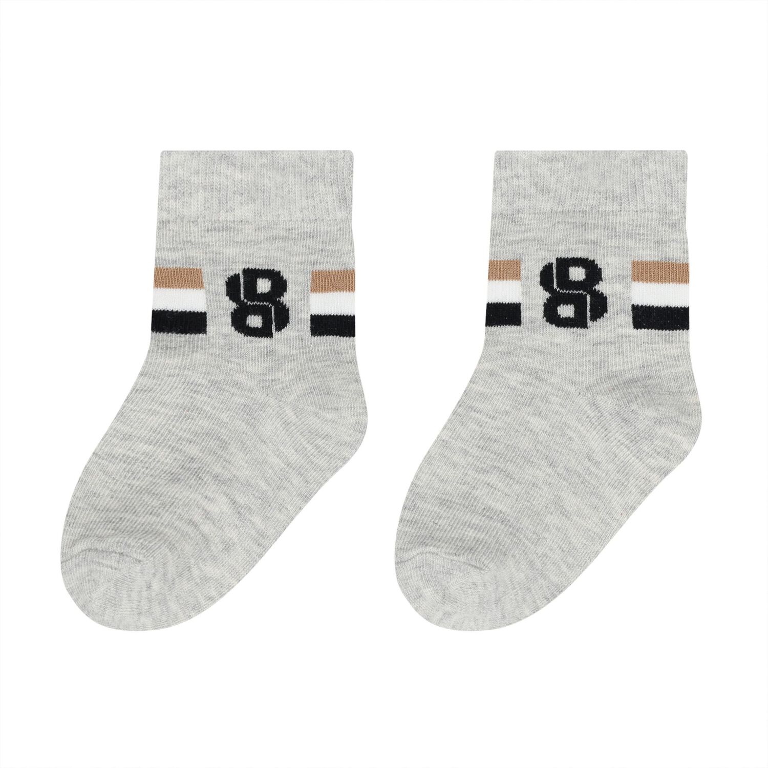 Baby Boys Blue, Grey & Navy Blue Logo Socks ( 3-Pack ), 2, hi-res