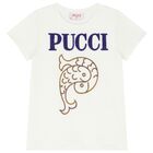 Girls Ivory Logo T-Shirt, 1, hi-res