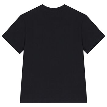 Girls Black Embellished Logo T-Shirt