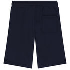 Boys Navy Logo Shorts, 1, hi-res