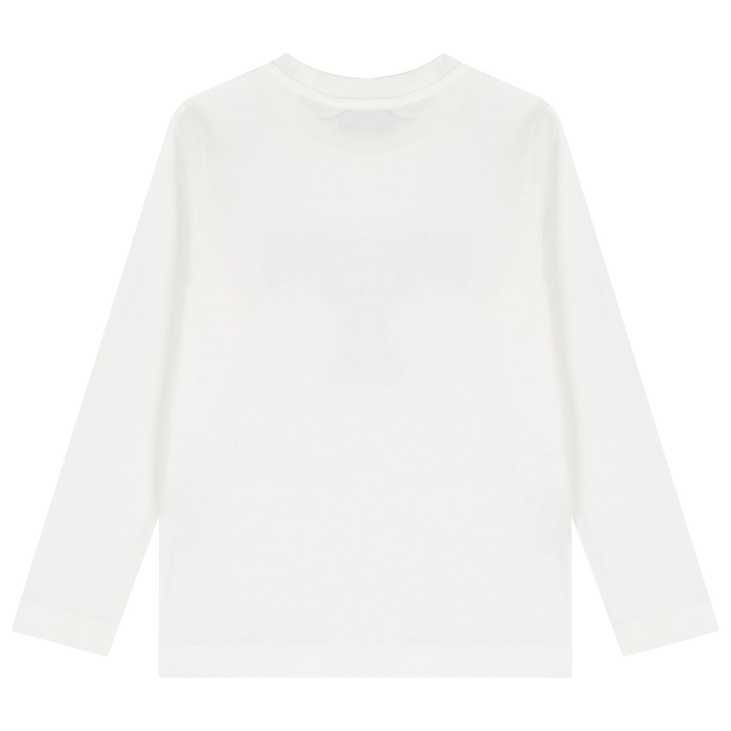 White Teddy Bear Logo Long Sleeve Top, 1, hi-res