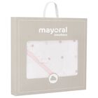 Baby Girls White & Pink Hooded Towel, 2, hi-res