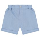 Baby Boys White & Blue Shorts Set, 1, hi-res