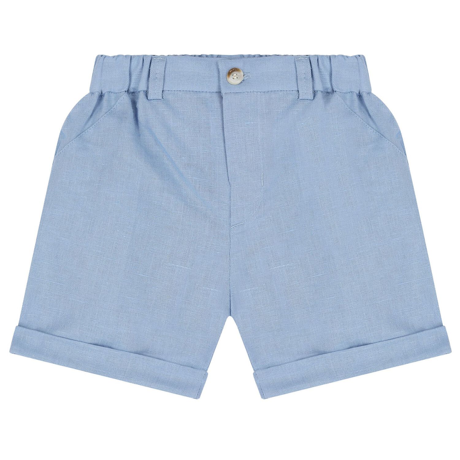 Baby Boys White & Blue Shorts Set, 1, hi-res