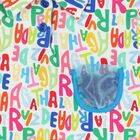 Girls White & Blue Logo Pleated Dress, 1, hi-res