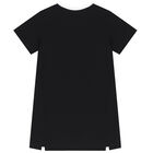 Girls Black Logo T-Shirt Dress, 1, hi-res