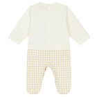 Ivory & Gold Logo Babygrow, 1, hi-res