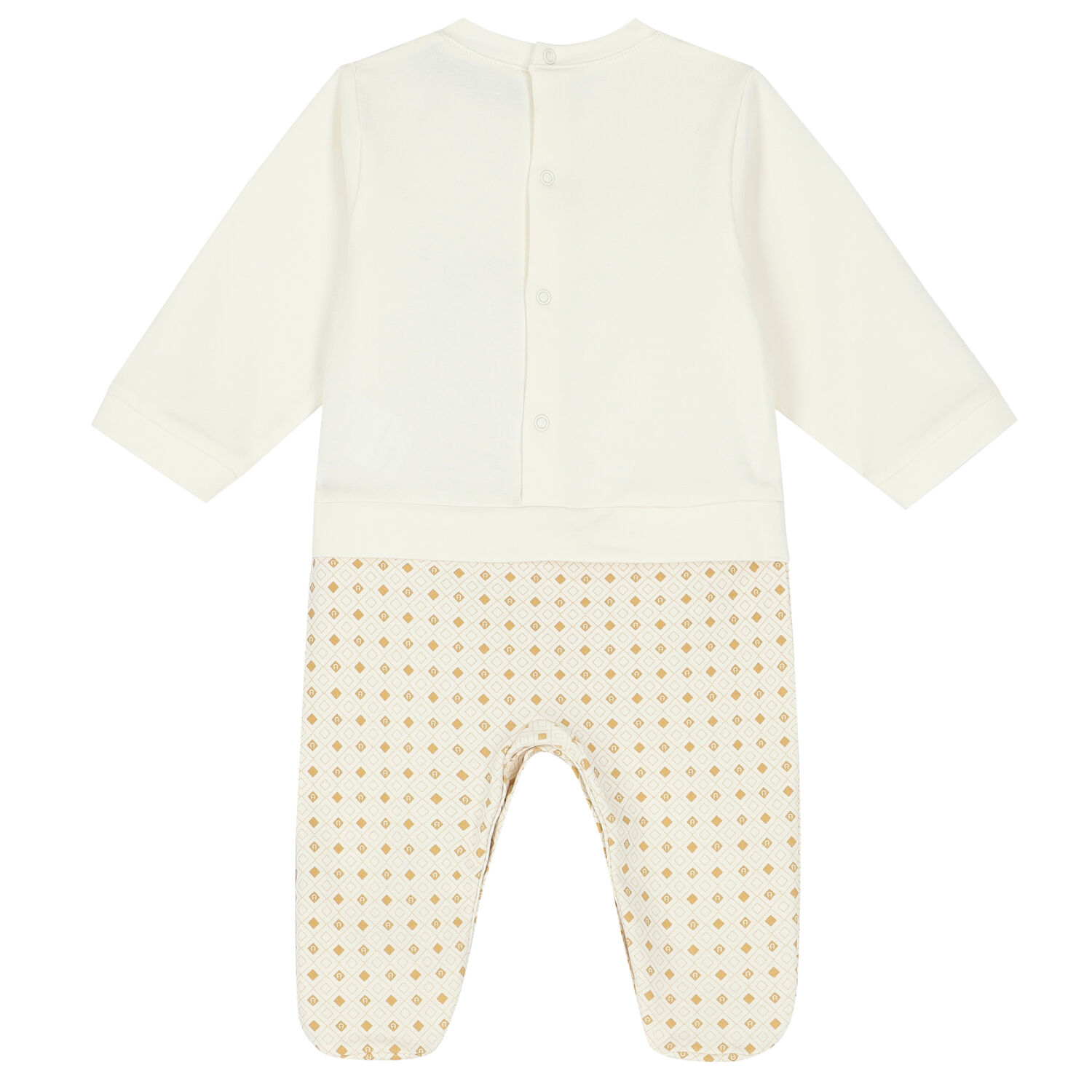Ivory & Gold Logo Babygrow, 1, hi-res