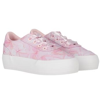 Girls Pink Bow Chunky Trainers