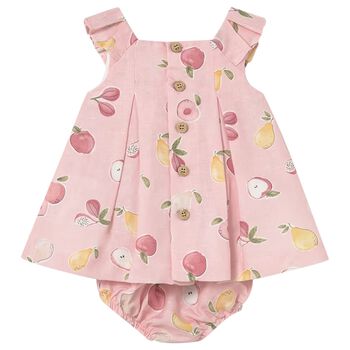 Baby Girls Pink Fruits Dress Set