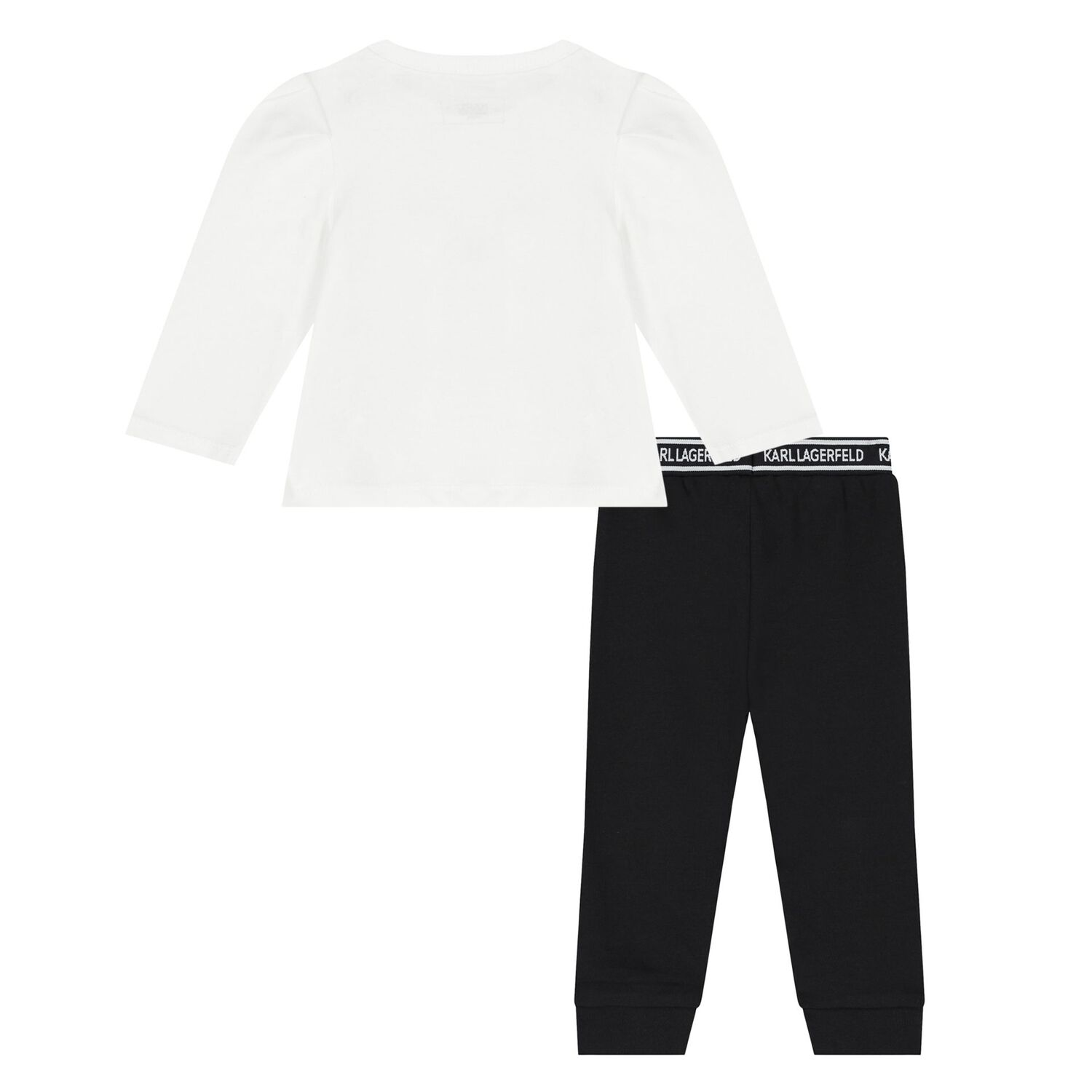 Younger Girls White & Black Choupette Leggings Set, 1, hi-res