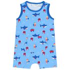 Baby Boys Blue & White Rompers ( 2-Pack ), 1, hi-res