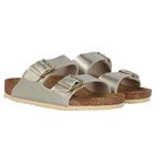 Girls Metallic Gold Sandals, 1, hi-res