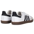 White & Black Logo Samba Trainers, 1, hi-res