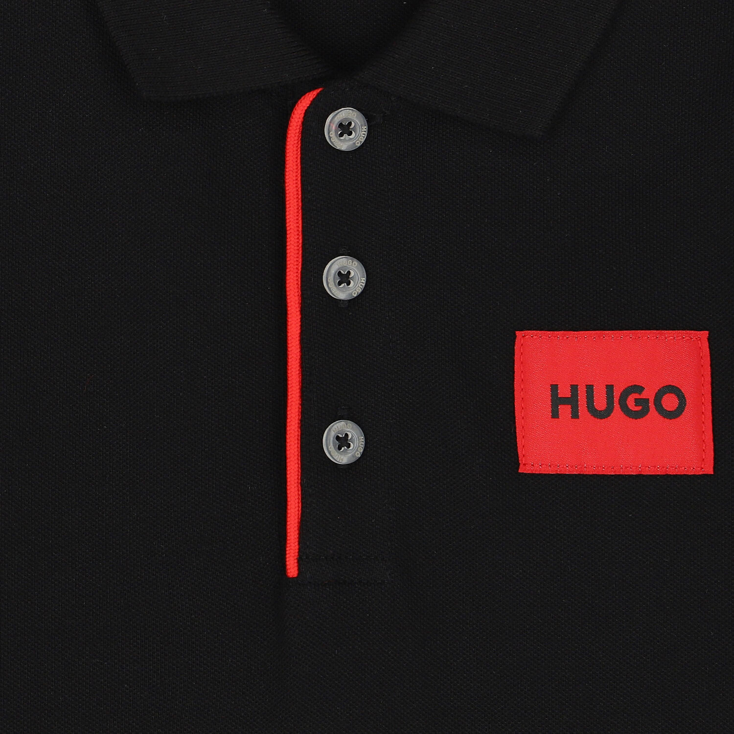 Boys Black Logo Polo Shirt, 3, hi-res