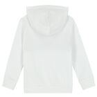 Boys White Logo Hooded Top, 1, hi-res