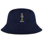 Boys Navy Blue & Yellow Reversible Hat, 1, hi-res