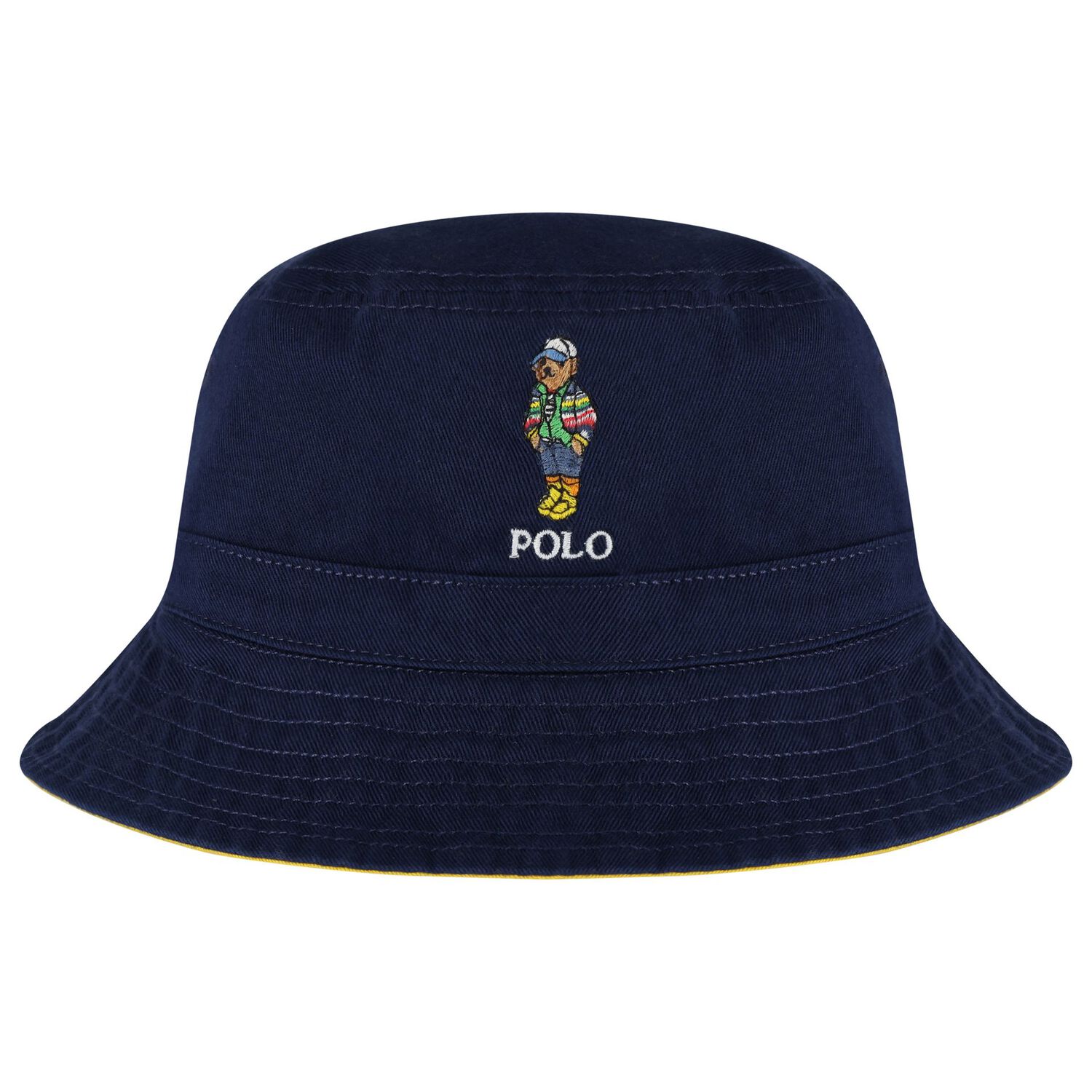 Boys Navy Blue & Yellow Reversible Hat, 1, hi-res