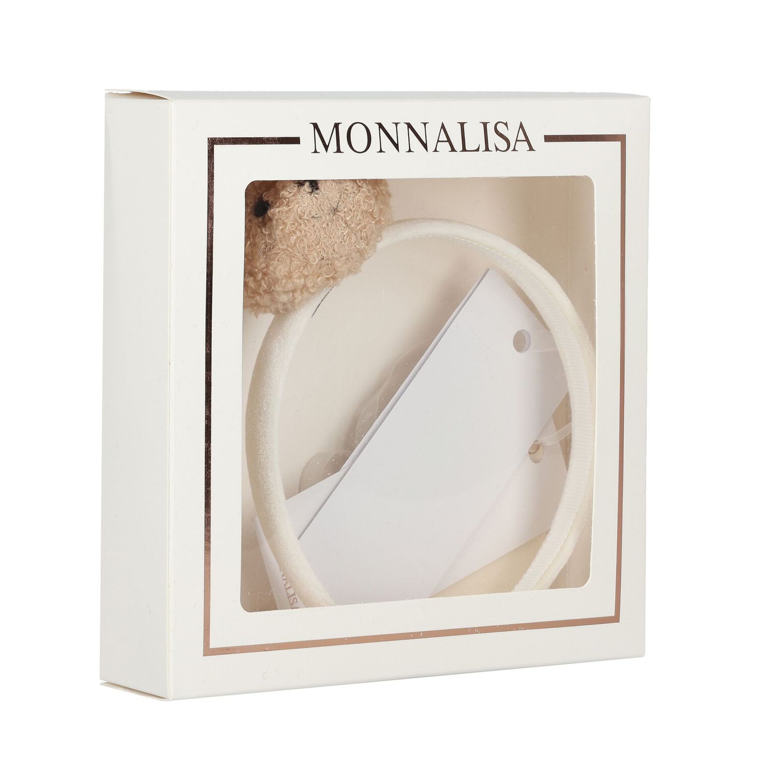 Girls Ivory Teddy Bear Headband, 1, hi-res