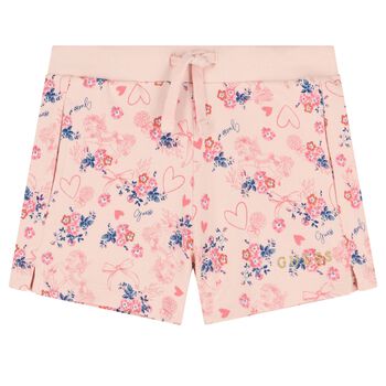 Girls Pink Floral Shorts