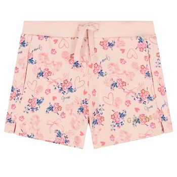 Girls Pink Floral Shorts