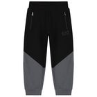 Boys Black & Grey Logo Tracksuit, 1, hi-res